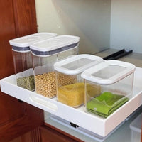 Acrylic Pull-Out Cabinet Organizer with Movable Tray and Sliding Rail for Kitchen Storage