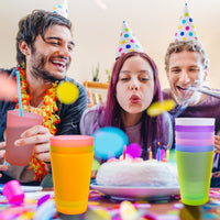 Large Capacity Plastic Drinking Cups Set - Reusable Beverage Tumblers for Water, Beer, and Mouthwash
