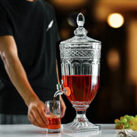Glass Beverage Dispenser with Spigot, Nordic Style Commercial Hotel Buffet Milk Juice Drink Dispenser
