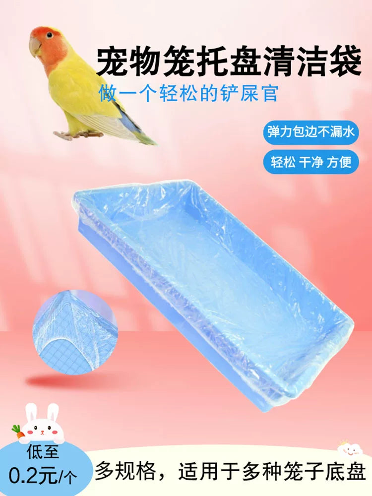Disposable Film Tray Liners for Bird and Rabbit Cages - Pet Cleaning Bags for Parrot Chassis