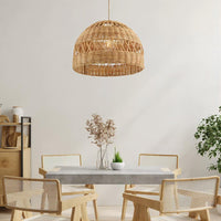 Nordic Hand-Woven Rattan Pendant Light Shade for Living Room Dining Room Bedroom Decor