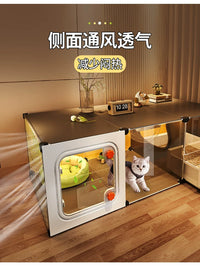 Indoor Cat Cage with Litter Box, Multi-level Cat Condo for Small Cats