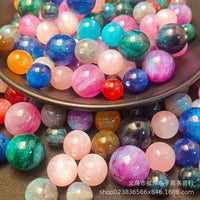Mermaid Shimmer Starry Round Resin Imitation Cat Eye Beads for DIY Jewelry Necklace Bracelet Beading Material