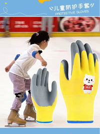 Kids' Ice Skating Protective Gloves - Anti-Slip, Cut-Resistant, Waterproof, Thickened for Figure Skating