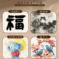 Xuan Card Calligraphy Painting Paper 10cm Red Thickened Ripe Xuan Half-Ripe Blank Practice Card