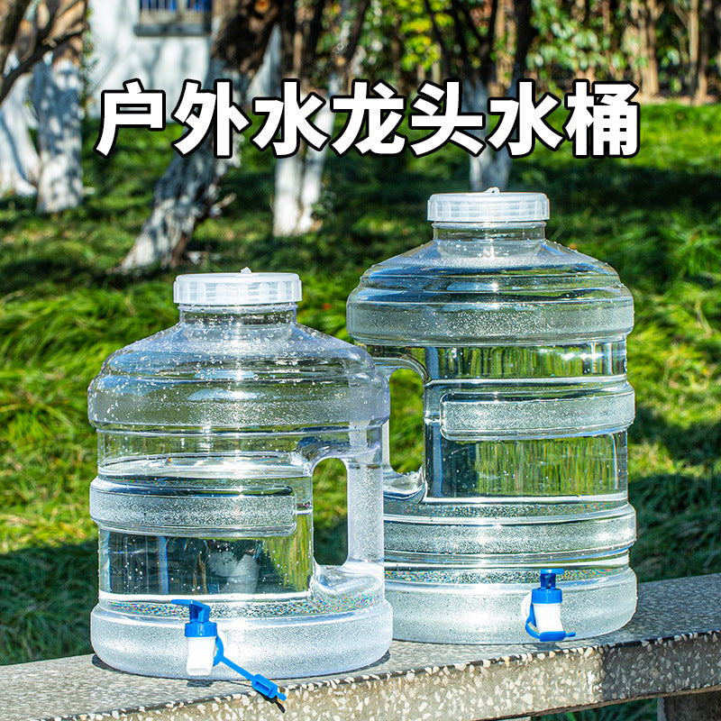 Outdoor Food-Grade Large-Mouth Water Storage Container with Faucet for Home and Car Use