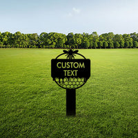 1pc Black Metal Hollow Simple Garden Sign Decorative Ground Plug Door Plate Billboard Custom Line Fashion