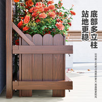 Outdoor Wooden Privacy Screen Planter Box with Trellis for Garden Patio Decor