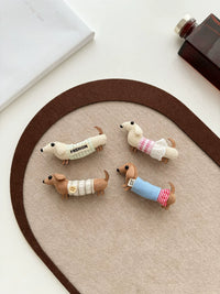 Cute Dachshund Dog Christmas Hat Hair Clips Cartoon Bangs Clip for Girls