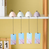 Japanese Style Ceramic Wind Chime with Lily of the Valley Design for Home and Garden Decor