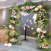 Adjustable Wedding Arch Backdrop Stand for KT Board and Drapes, Heavy-Duty Poster Display Rack