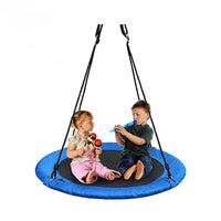 Kids Outdoor Tree Swing Seat with Adjustable Ropes, 600D/900D Oxford Cloth Round Disc Hammock Swing for Garden Yard