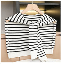 Classic Striped Shawl Wrap for Women - Versatile Decorative Collar Scarf for Spring/Autumn