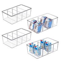 Clear Food Storage Organizer Bins for Pantry, Refrigerator, and Cabinets