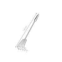 Stainless Steel Garden Rake with Long Handle for Weeding and Soil Loosening