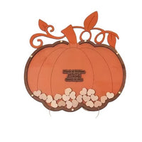 Wooden Halloween Decorations, Pumpkin Fall Wedding Guest Book, Event Birthday Message Book