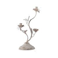 Vintage Wrought Iron Floral Candle Holder for Home Decor and Ambiance