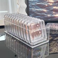 Wearable Nail Storage Box, Acrylic Transparent Sealed Dustproof Nail Art Organizer, Rectangular Manicure Collection Case