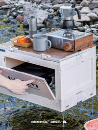 Outdoor Folding Storage Box with Table Function for Camping and Car Trunk Organization