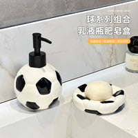 Creative Cartoon Ceramic Ball-Shaped Soap Dish / Lotion Dispenser for Bathroom