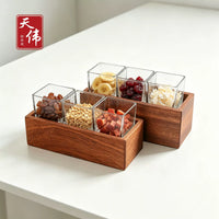 Wooden Dessert Display Stand Buffet Food Riser Sushi Cake Pastry Tray Creative Cold Meal Tea Break Table Decor