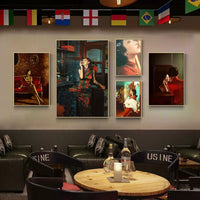 Vintage Shanghai Cheongsam Beauty Wall Art for Restaurant Bar Decor