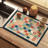 Diatomaceous Earth Absorbent Drying Mat for Kitchen Countertops, Heat Resistant Table Mat for Dishes and Utensils