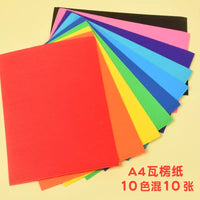 Corrugated Cardboard A4/4K Sheets for DIY Crafts & Art Projects, Assorted Colors