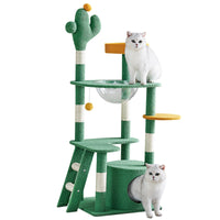 Compact Cactus Cat Tree with Sisal Scratching Post and Condo
