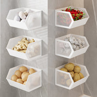 Wall-Mounted Kitchen Storage Basket for Spices, Fruits, and Vegetables