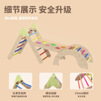 Kids Wooden Climbing Arch Rainbow Rocker and Walker Toy for Sensory Training