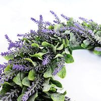 Artificial Lavender Wreath Door Decor Christmas Window Display Green Plant Fake Flower Ornament