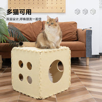 Dice Cat House, All Seasons, Double-Layer Foldable Pet Bed, Detachable Dog Kennel