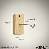 Wooden Wind Chime Wall Mount Hanger Hooks - No-Drill Adhesive for Outdoor Balcony Decor