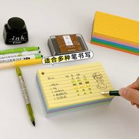 American Style Index Sticky Notes with Lined Pages, 110g Double-Sided Loose-Leaf Notebook with Ring Binder and Kraft Paper Cover