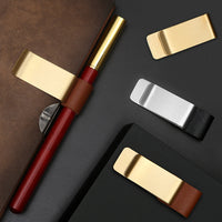 Vintage Metal Pen Clip for Notebooks and Planners, Multi-purpose Brass/Stainless Steel Holder