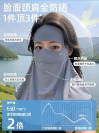 Women's UPF50+ UV Protection Full Face Mask with Neck Cover for Summer