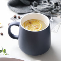 Minimalist Ceramic Coffee Mug with Spoon/Lid, Solid Color Glazed Tea Water Cup for Home & Hotel