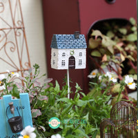 Japanese Style Miniature Resin House Bird Ornament with Mini Street Lamp for Garden Decor