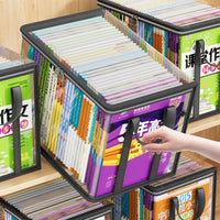Foldable Transparent Book Storage Box for Students and Home Use, Dustproof and Waterproof
