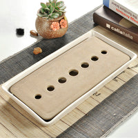 Ceramic Dry Bubble Tea Tray with Water Storage, Japanese Style Large Tea Table for Kung Fu Tea Ceremony