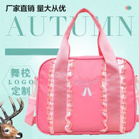 Kids Dance Bag Shoulder Crossbody with Lace Trim for Ballet and Dance Classes