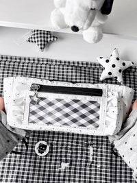 Polka Dot Pencil Case with Stationery Set for Girls, Transparent Lace Design