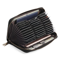 Accordion RFID Blocking Long Wallet Passport Holder for Men and Women
