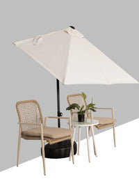 Half Patio Umbrella Rectangular Outdoor Garden Balcony Sun Shade Rain Protection