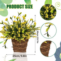 Spring Yellow Lavender Wreath Basket for Front Door & Home Decor