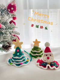 Pet Christmas Knitted Hat and Scarf Set for Cats and Dogs, Festive Costume Accessory