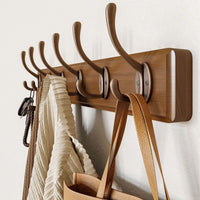 Wall Mounted Wooden Coat Rack with Hooks for Entryway and Door
