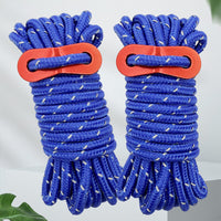 High-Strength 4mm Reflective Guy Ropes for Tent Tarp, 8-Pack with Storage Bag