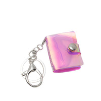 Holographic Mini Photo Album Keychain for 1-inch and 2-inch Photos, ID Card Holder